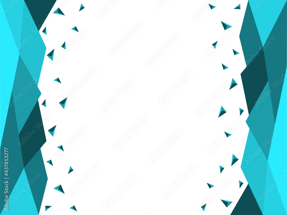Poster abstract geometric background with copy space in cyan and white color.