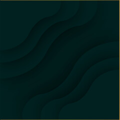 Abstract Green Paper Overlay Cut Wave Background.