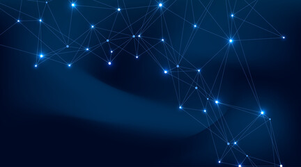 Fototapeta premium Global network connections with points and lines. Wireframe background. Abstract connection structure. Polygonal space background, illustration