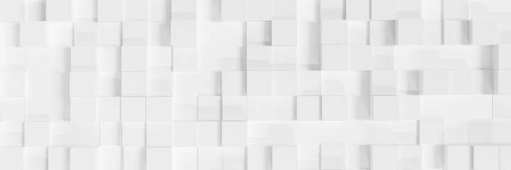 Abstract white background texture pattern. Square 3d rendering.