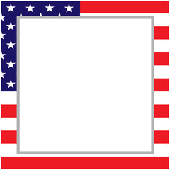 Obraz premium American abstract flag decorative patriotic border frame with empty space for your text. 