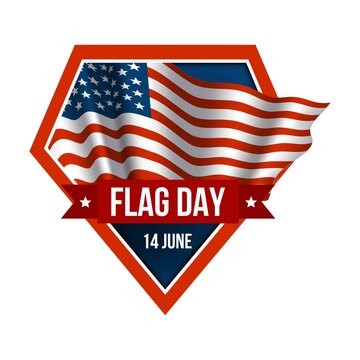 Vector American flag. Happy flag day. Patriotic national design. 14 June. Independence day
