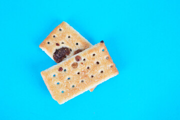 Cookies on a blue background