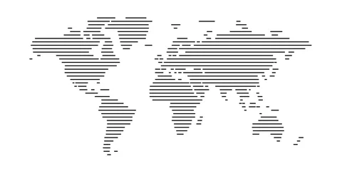 Foto op Plexiglas world map line design vector illustration. modern world concept isolated white background © Passatic