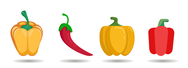 bell pepper red and yellow vector clip art set. bell pepper red and yellow vector clip art set. bell pepper red and yellow vector clip art set.