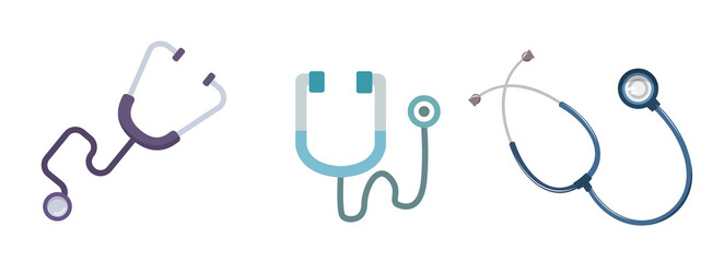 Fototapeta premium stethoscope vector clip art set. stethoscope vector clip art set. stethoscope vector clip art set.