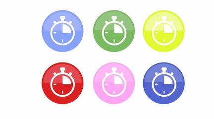 Vector Isolated Illustration of a Clock Set. Black and White Time Icon, Chronometer Icon Set