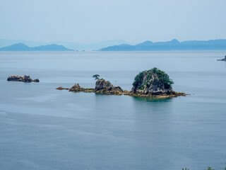 瀬戸内海　かすむ　白い空