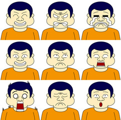 中年男性のいろんな表情の顔