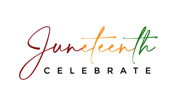 Juneteenth - Celebrate Freedom colorful vector typography design for print or use as poster, card, flyer or Banner