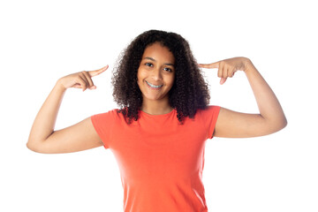 Mixed Race Girl With cute Afro Hair