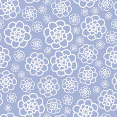 Pastel Vector Retro Flower Bloom Seamless Pattern Background. Perfect for gift wrap, scrapbooking, packaging, fabric, stationery projects.
