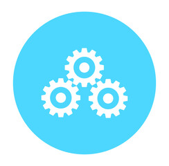 cogwheels icon on white background