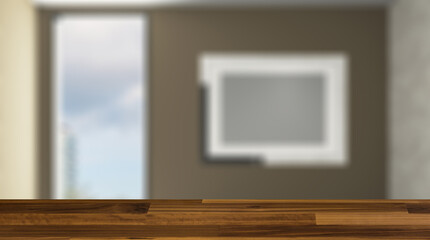 Background with empty table. Flooring. Modern bathroom including bath and sink. 3D rendering.. Blank pa