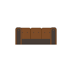 Brown sofa on white background
