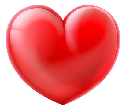 Heart 3D Cartoon Glossy Emoticon Emoji Icon