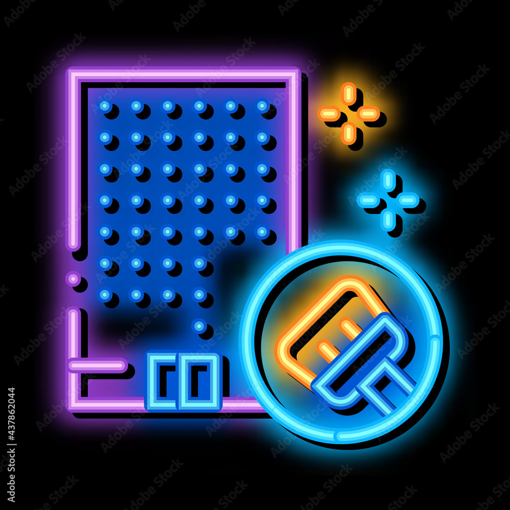 Canvas Prints building clean neon light sign vector. glowing bright icon building clean sign. transparent symbol i