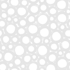 Hipster polka dot seamless pattern. Black and white abstract background with hand drawn bubbles.