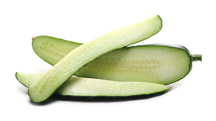 Cucumber slices isolated on white background