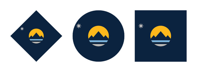 reno flag icon set isolated on white background
