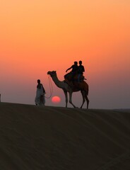 Sunset in Thar Desert, Rajasthan.