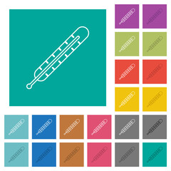 Digital thermometer square flat multi colored icons