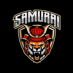 samurai mascot esport logo