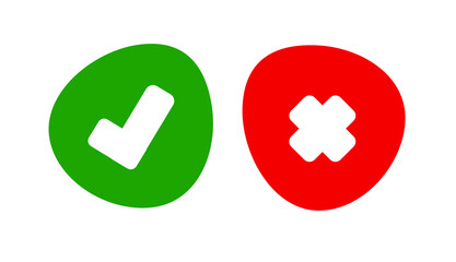 Obraz premium tick and cross icon 