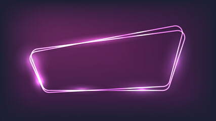 Neon double frame with shining effects