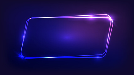 Neon double frame with shining effects