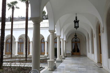 View of courtyard with columns of Livadia Palace
