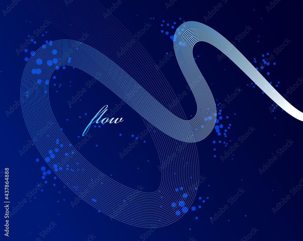 Poster elegant blue lines vector dimensional abstract background, 3d dynamic curve stripes in motion beauti