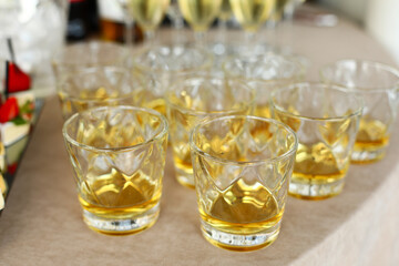 glasses on the table