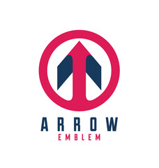 Fototapeta premium Arrow in circle vector logo, 3d technology and progress concept, development and business theme, success icon.