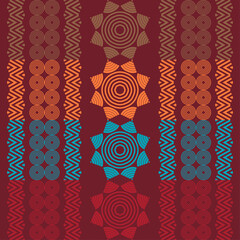 Mexican plaid. Navajo. Seamless pattern. Design with manual hatching. Textile. Ethnic boho ornament. Vector illustration for web design or print. - 437868824