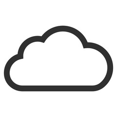 Cloud drive storage or cumulus cloud line art icon isolated on white background