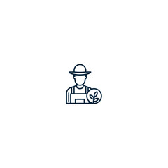 Minimal outline farmer icon