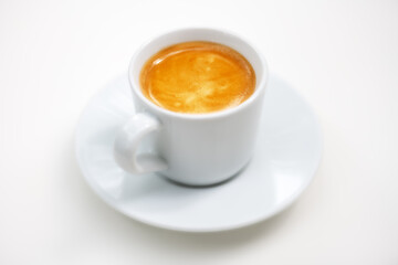 Close up of espresso coffee cup