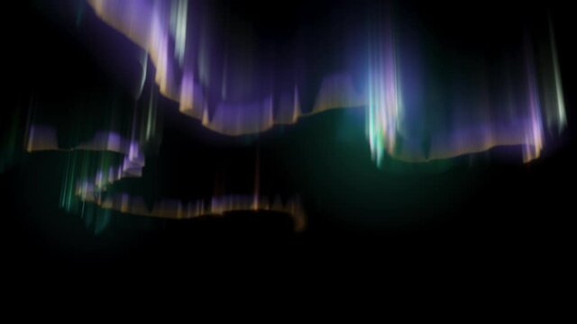 aurora borealis northern lights isolated on black background
