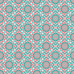 Seamless texture with arabic geometric ornament. Vector asian mosaic pattern with alternating decorative elements