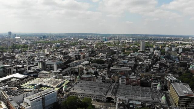Aerial view of Smithfield Market on a sunny day