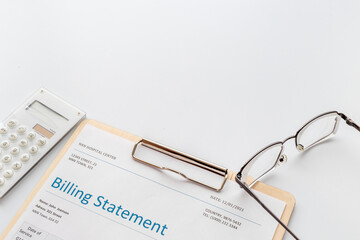 Payment for health care service. Medical billing statement