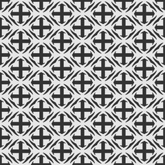 Monochrome background pattern with black geometric elements on a white background, wallpaper. Seamless pattern, texture. Vector image