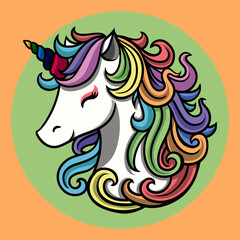 illustration unicorn pastel style.