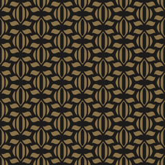 Modern background pattern with abstract decorative ornament on black background, wallpaper. Seamless pattern, texture