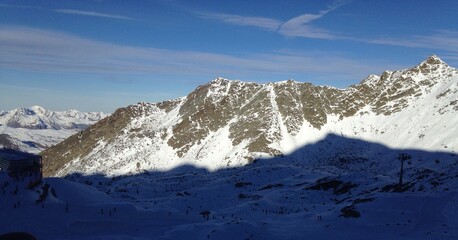 snow covered mountains