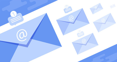 Envelopes with dialog. Concept background.