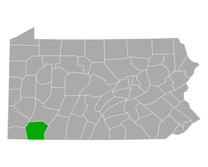 Karte von Fayette in Pennsylvania