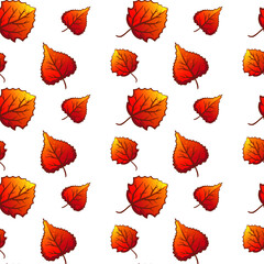 Obraz premium hand drawn autumn leaves seamless pattern