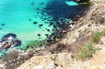 Beautiful seascape on sunny day. Beautiful summer landscape. Natural background.